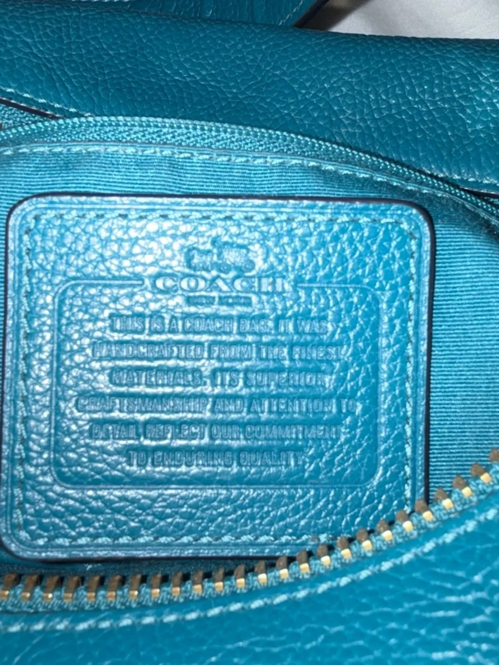 Coach Teal Leather Hobo Shoulder Bag